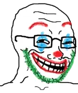 bald glasses joker makeup stubble trollface v:soyak // 632x756 // 73KB