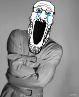 bald crying glasses insane open_mouth straitjacket stubble tears v:plier // 886x1080 // 477KB