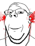 bald blood earbuds ears glasses music stubble sv:wholesome_soyjak v:gapejak // 768x1024 // 58KB