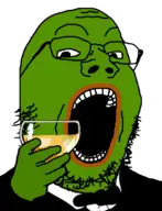 bald champagne glasses open_mouth pepe stubble v:gapejak wine_glass // 600x785 // 135KB